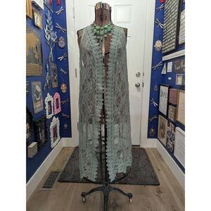 Sage/Mint Green Lace Kimono Duster Coverup Shrug